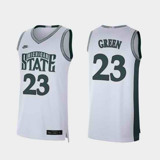 Men Michigan State Spartans Draymond Green Retro Limited White College Baketball Jersey